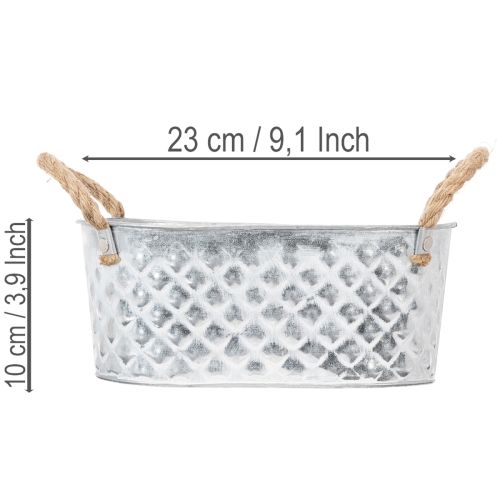 Miska cynkowa owalna 23cm x 12cm wys. 10,5cm | Floristik24.pl