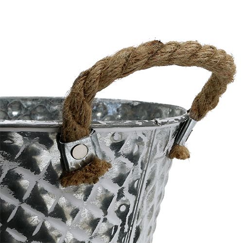 Produkt Cynkowa miska okrągła z uchwytami ze sznurka Ø25cm W14cm