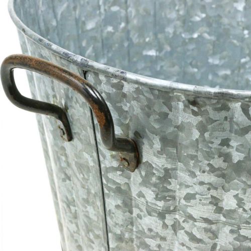 Floristik24 Ozdobna doniczka metalowa ocynk Ø26,5/30,5/34,5cm zestaw 3 szt