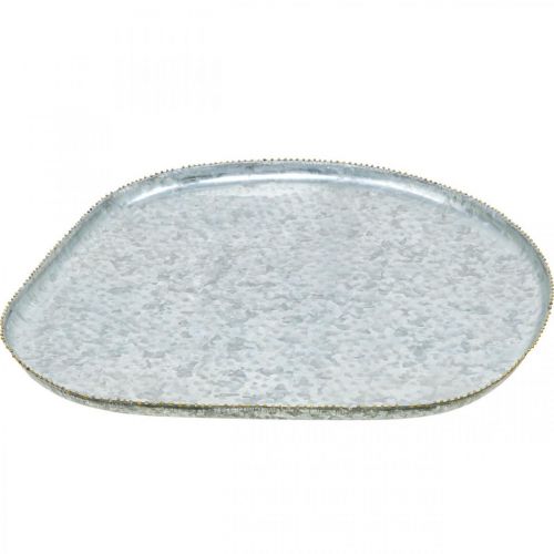 Produkt Taca dekoracyjna, taca metalowa, taca cynkowa, antyczny wygląd, 39,5 cm