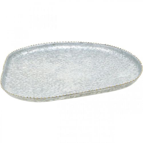 Produkt Taca dekoracyjna, taca metalowa, taca cynkowa, antyczny wygląd, 30,5 cm