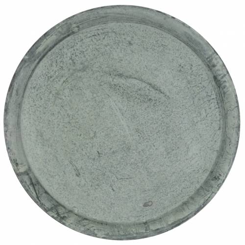 Floristik24 Taca dekoracyjna z blachy ocynkowanej Ø44cm H2,5cm