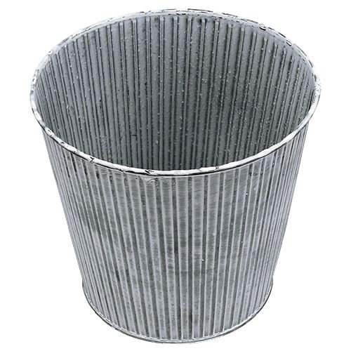Floristik24 Donica cynkowa szara z paskami Ø22cm H21cm