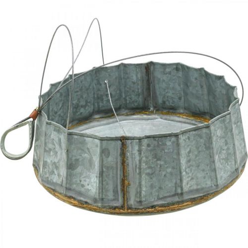 Produkt Kosz na kwiaty metalowa miska dekoracyjna cynk antyczny Ø25,5cm W8,5cm