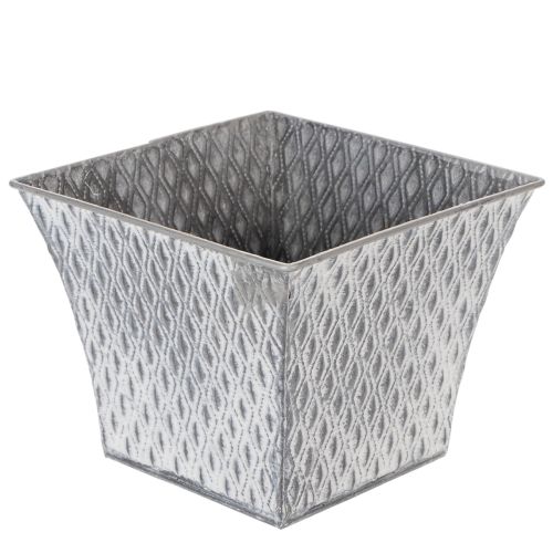 Garnek cynkowy z wzorem diamentowym, wys. 15 cm