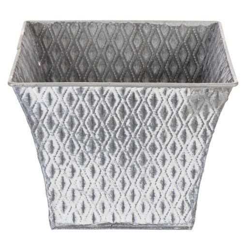 Garnek cynkowy z wzorem diamentowym, wys. 15 cm | Floristik24.pl