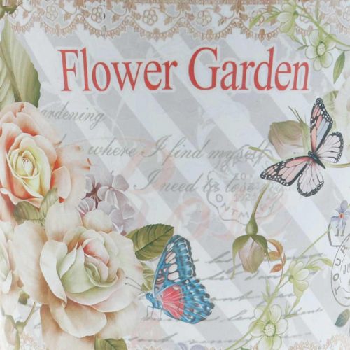 Floristik24 Doniczka metalowa róże letnia dekoracja sadzarka Ø15cm W15,5cm
