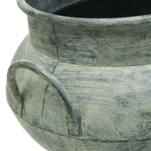 Floristik24 Doniczka z uchwytami metalowa zieleń myta Ø28 / 40cm zestaw 2 szt