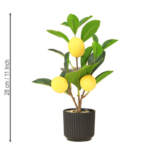 Produkt Drzewko cytrynowe w doniczce sztuczne w kolorze zielono-żółtym wys. 28 cm