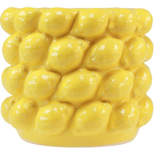 Floristik24 Ceramiczna donica wazon cytrynowy cytrynowożółta Ø17cm W15cm