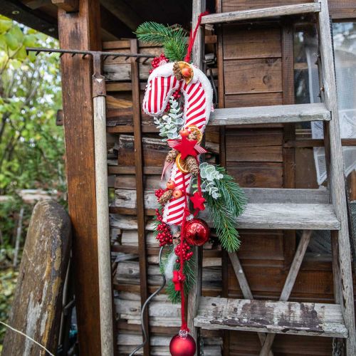 Floristik24 Candy Cane Deco Duża Świąteczna Czerwona Biała W Paski W36cm