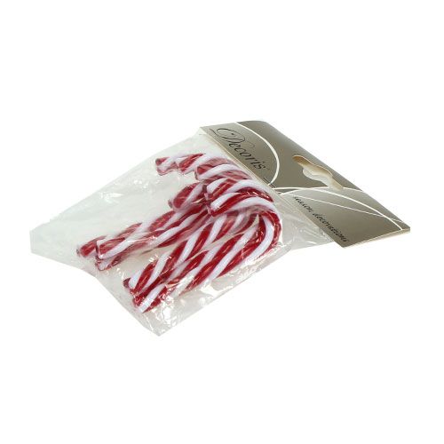Floristik24 Zawieszka laska cukrowa czerwona, biała 7,5cm 6szt.
