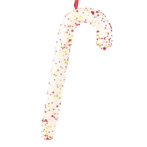 Produkt Wieszak do dekoracji w kształcie cukierkowej laski biały brokat kolorowy wys. 30cm 4szt