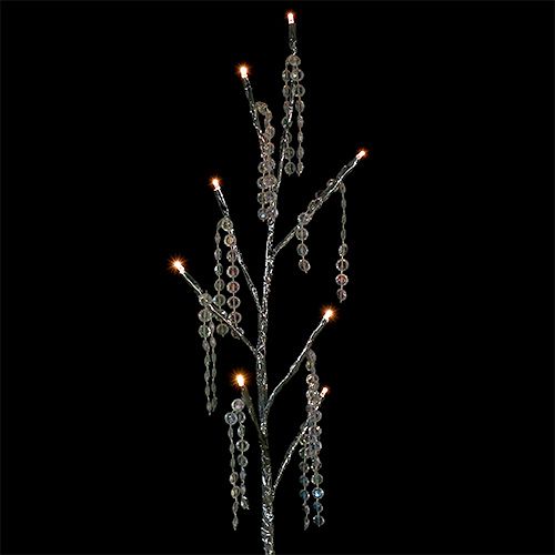 Floristik24 Gałązka srebrna z diamentami LED 75cm Zestaw 2 szt.