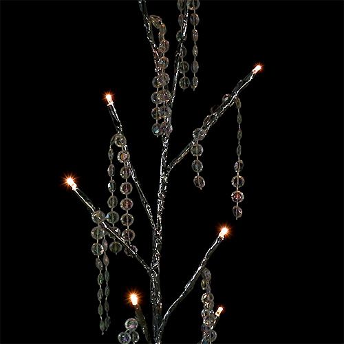 Floristik24 Gałązka srebrna z diamentami LED 75cm Zestaw 2 szt.