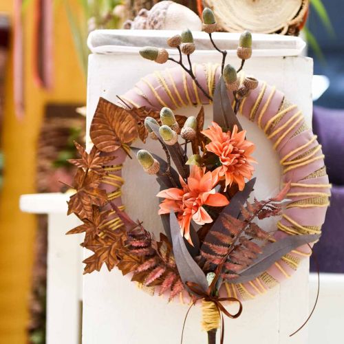 Floristik24 Gałązka z żołędziem brązowa, zielona L30cm