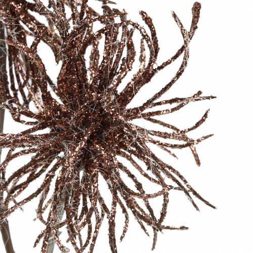 Floristik24 Sztuczna gałązka powojnika miedziana z brokatem 46cm