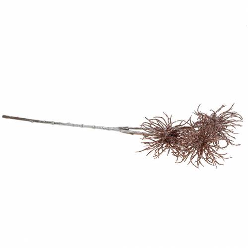 Floristik24 Sztuczna gałązka powojnika miedziana z brokatem 46cm