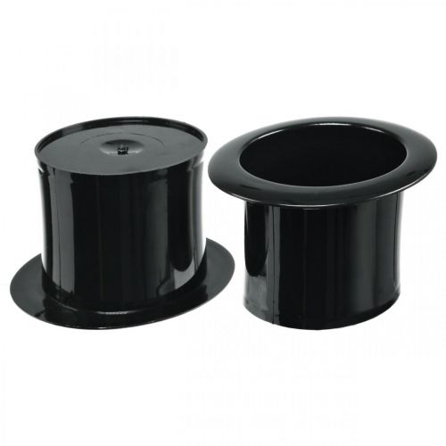 Cylinder dekoracyjny, dekoracja sylwestrowa, czapka do sadzenia, donica Nowy Rok Czarny W5cm Dł.12cm 20 szt.