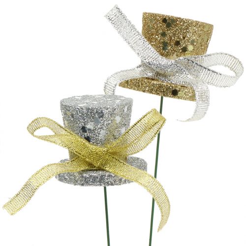 Floristik24 Wtyczka cylindryczna złota, srebrna 3cm 2szt