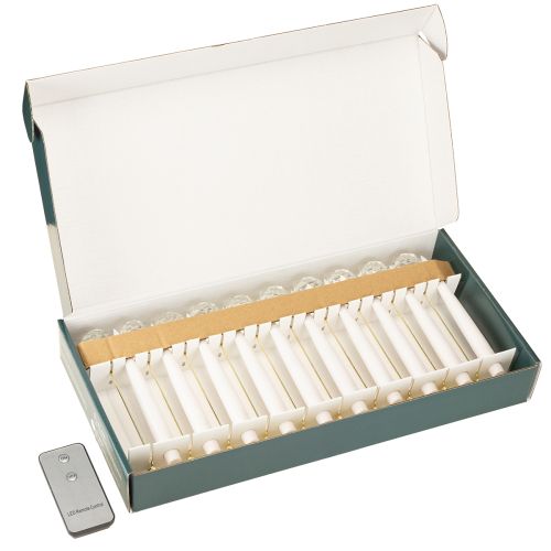 Produkt Świece choinkowe LED, stożkowe świece z kryształem, żółte światło, 31 cm, 10 sztuk