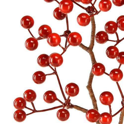 Floristik24 Gałązka jagodowa Sztuczna dekoracja gałązki czerwonych jagód L50cm 2 sztuki