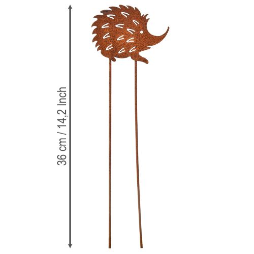 Produkt Palik ogrodowy jeż rdza metal patyna 10x8,5cm 6 szt