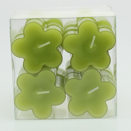 Floristik24 Tealight w kształcie kwiatu zielony Ø5cm 12szt.
