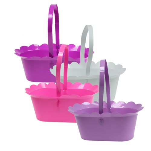 Floristik24 Kosz plastikowy z rączką owalny asortyment. 21 x 11 x 9,5cm 10szt.