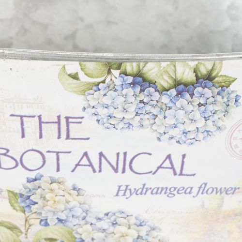 Produkt Misa na kwiaty z uchwytami, wzór hortensji, metal, 26×13×14,5 cm