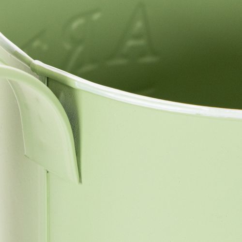 Doniczka, konewka dekoracyjna, miętowo-zielona, cynkowa, Ø16,5 cm | Floristik24.pl