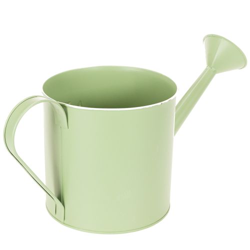 Doniczka, konewka dekoracyjna, miętowo-zielona, cynkowa, Ø16,5 cm | Floristik24.pl