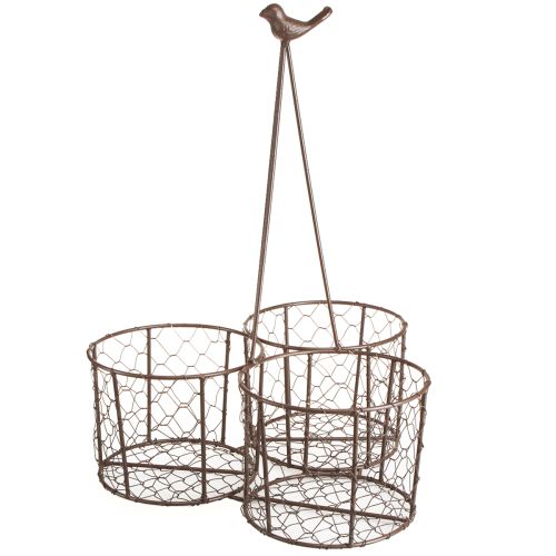 Produkt Doniczka ceramiczna kosz z siatki metalowy brązowy Ø30cm W11,5cm
