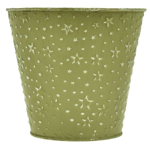 Produkt Doniczka metalowa gwiazdki zielona srebrna Ø16cm
