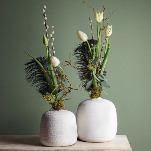 Produkt Wazon na kwiaty, wazon ceramiczny, wazon dekoracyjny biały Ø22cm W22,5cm