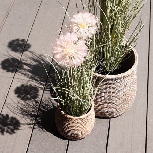 Floristik24 Doniczka Boho pleciona doniczka ceramiczna Ø12cm W14cm 2szt