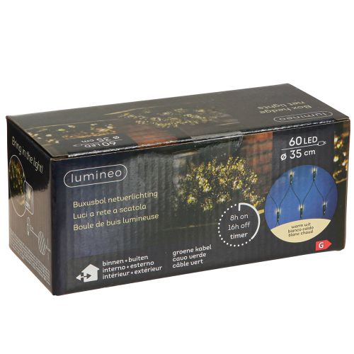 Produkt Siatka świetlna na zewnątrz bukszpanowych światełek 60 LED Ø35cm