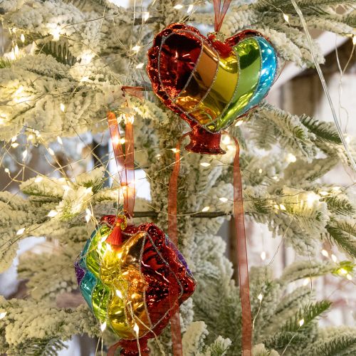 Produkt Kolorowe bombki choinkowe szklane balony serduszka buziaki usta 12cm 2szt