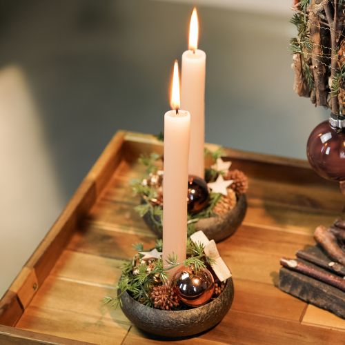 Floristik24 Ozdoby choinkowe, bombki, mieszanka bombek drzewnych brązowe wys. 4,5 cm Ø4 cm prawdziwe szkło 24 sztuki