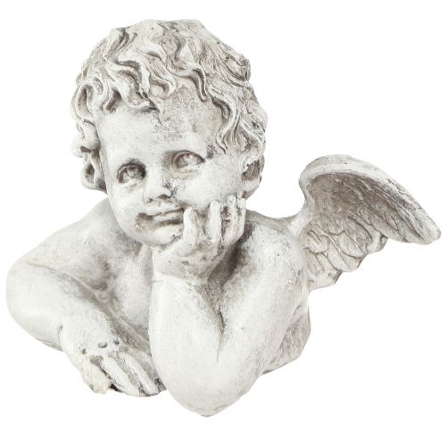 Produkt Dekoracyjna figurka anioła dekoracja nagrobna z żywicy poliestrowej szaro-biała W6cm 3 sztuki