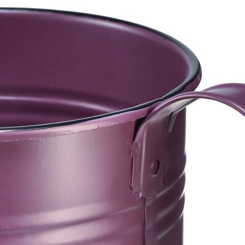 Produkt Dekoracyjna konewka fioletowa metalowa donica Ø13,5 cm W12,5 cm