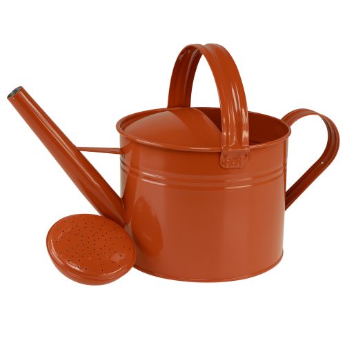 Metalowa dekoracyjna konewka w stylu rustykalnym, pomarańczowo-brązowa, 26 cm, 5 l - Wszechstronne zastosowanie jako doniczka i pojemnik dekoracyjny | Floristik24.pl