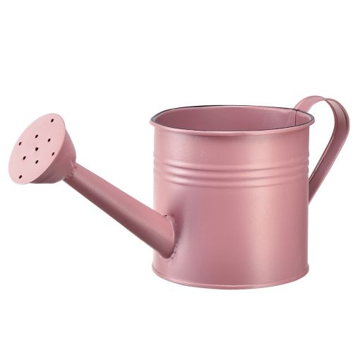 Floristik24 Dekoracyjna konewka z różowej metalowej doniczki Ø13,5 cm W12,5 cm
