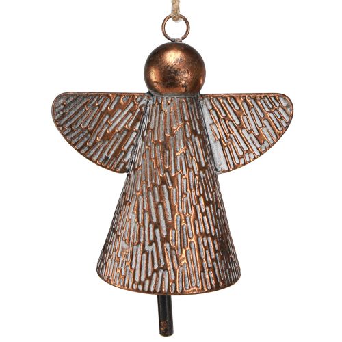 Produkt Dekoracyjny dzwonek anioł stróż metalowy brąz 19,5x12x19cm vintage