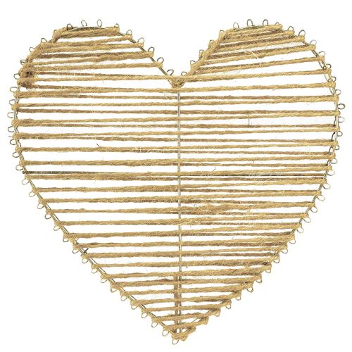 Produkt Ozdobne serce z juty naturalnej do dekoracji świątecznej do zawieszenia 20cm 4 szt
