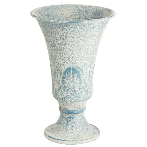 Produkt Kielich dekoracyjny metalowy antyczny w kolorze biało-niebieskim Ø11cm wys.17,5cm