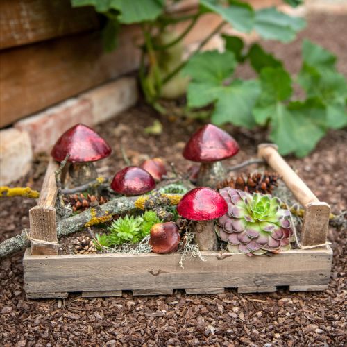 Produkt Dekoracyjna Grzybka Czerwona Duża Szklana Dekoracja Jesienna Ø14cm W23cm