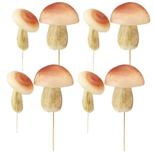Produkt Grzyby dekoracyjne na patykach małe i duże brązowe wys. 10/11,5cm 8 sztuk