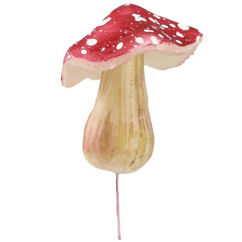 Produkt Grzyby ozdobne czerwone sztuczne muchomory na drucie 5,5/8cm 12 szt