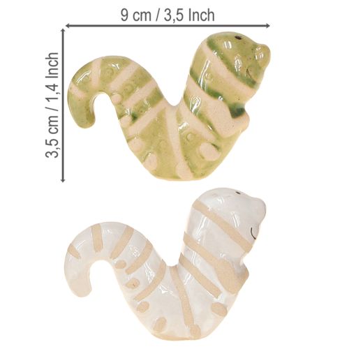 Produkt Zabawna dekoracja robak ceramiczna gąsienica wisząca dekoracja doniczka 9x6cm 2szt